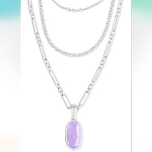 Kendra Scott Elisa Triple Strand Necklace iridescent Lilac